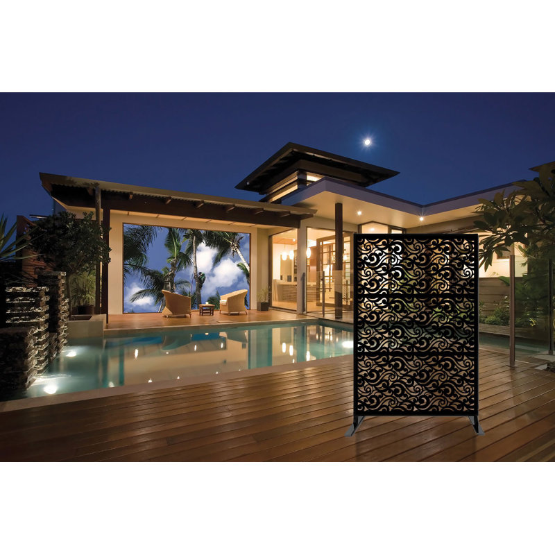 e-Joy Laser Cut Metal Privacy Screen Fence, Decorative e-Joy Laser Cut Metal Privacy Screen Fence, Decorative